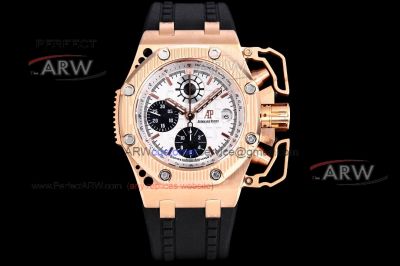 AAA Copy Audemars Piguet Royal Oak Offshore Survivor Limited Edition White DialRose Gold Case 